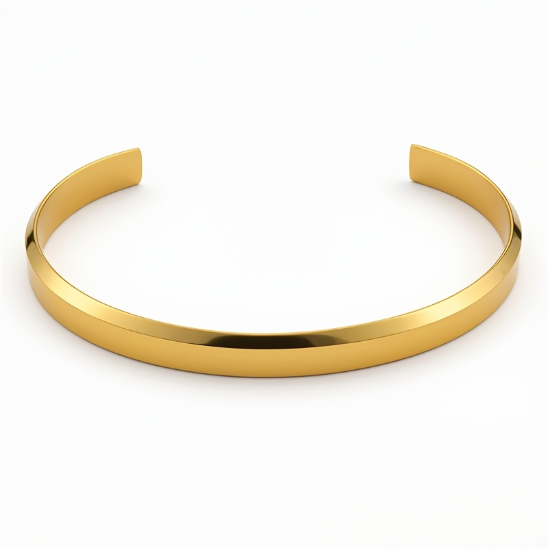 Men's Light Luxury Bevel-Cut Open Bangle Bracelet, Stylish